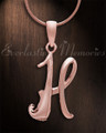 Rose Gold "H" Initial Cremation Jewelry