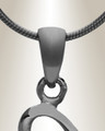 Black "I" Initial Cremation Jewelry