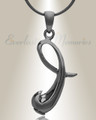 Black "I" Initial Cremation Jewelry