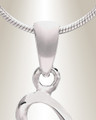 Silver "I" Initial Cremation Jewelry