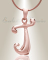 Rose Gold "J" Initial Cremation Jewelry