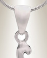 Silver "K" Initial Cremation Jewelry