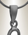Black "L" Initial Cremation Jewelry