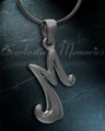 Black "M" Initial Cremation Jewelry