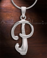 Silver "P" Initial Cremation Jewelry