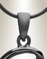 Black "S" Initial Cremation Jewelry