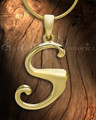 Gold "S" Initial Cremation Jewelry