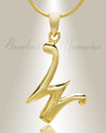 Gold "W" Initial Cremation Jewelry