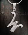 Silver "W" Initial Cremation Jewelry