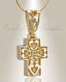 Gold Plated Loved Cross Cremation Jewelry