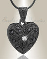 Black Jester Heart Cremation Jewelry