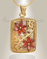 Gold Plated In Bloom Cremation Jewelry