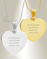 Gem Heart Photo Engraved Gold Plated over Stainless Keepsake