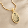 Oval Photo Engraved Gold Plated over Stainless Keepsake