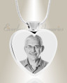 Heart Stainless Steel Picture Engraved Ash Pendant