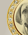 Gem Circle Photo Engraved Gold Plated over Stainless Pet Keepsake