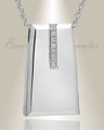 Sterling Silver Eternity Sliding Rectangle Memorial Locket with Stones