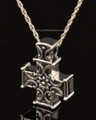 14K White Gold Companion Memory Cross Keepsake Pendant