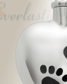 14K White Gold Paws on Heart Funeral Jewelry