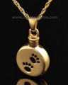 Gold Vermeil Paws on Disc Urn Keepsake