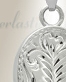 14k White Gold Majesty Round Cremation Urn Keepsake