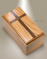 Traditional Oak Cremation Urn w/ Walnut Cross