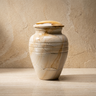 Teakwood Grain Marble Cremation Urn