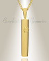Gold Plated Pawed Cylinder Memorial Pendant