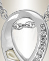 14k White Gold Mother Of Pearl Ribbon Cremation Charm