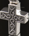 14k White Gold Carved Cross Jewelry Pendant-evr6303wg