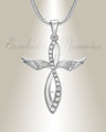 Silver Splendor Cross Urn Pendant