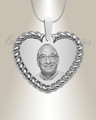 Stainless Portrait Heart Photo Pendant