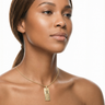 Gold Plated over Stainless Steel Stately Rectangle Photo Pendant
