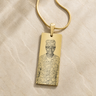 Gold Plated over Stainless Steel Stately Rectangle Photo Pendant