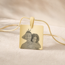 Gold Plated over Stainless Steel Squared Photo Engraved Pendant