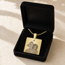 Gold Plated over Stainless Steel Squared Photo Engraved Pendant