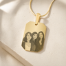 Gold Plated over Stainless Steel Boxed Photo Engraved Pendant