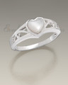 Women's White Gold Mother of Pearl Cremation Ring