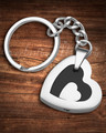 Stainless and Black Honesty Heart Memorial Keychain