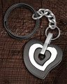 Black and Stainless Sincere Heart Cremation Keychain