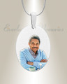 Silver Circular Color Portrait Photo Pendant