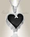 14K White Gold Onyx Innocent Heart Cremation Pendant