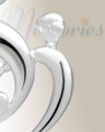 14K White Gold Hearts Memorial Locket