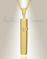 14K Gold Pawed Cylinder Necklace Urn