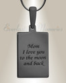 Black Plated Framed Rectangle Fingerprint Necklace
