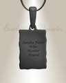 Black Plated Loved Rectangle Fingerprint Necklace