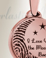 Love You To The Moon Rose Gold Plated Fingerprint Necklace