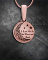 Love You To The Moon Rose Gold Plated Fingerprint Necklace