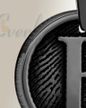 Black Plated Monogram Round Fingerprint Necklace