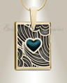 Gold Navy Heart Rectangular Ash Resin Jewelry
